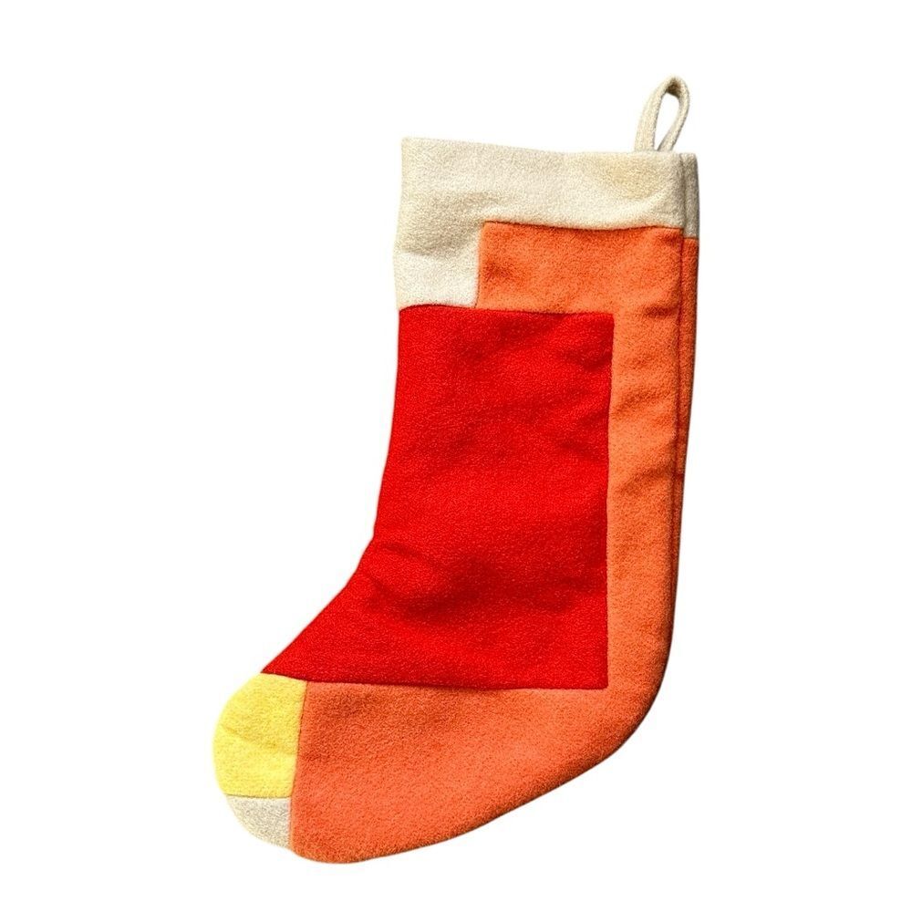 LEGO Christmas Stocking Home Decor Color Block Unisex Orange Red